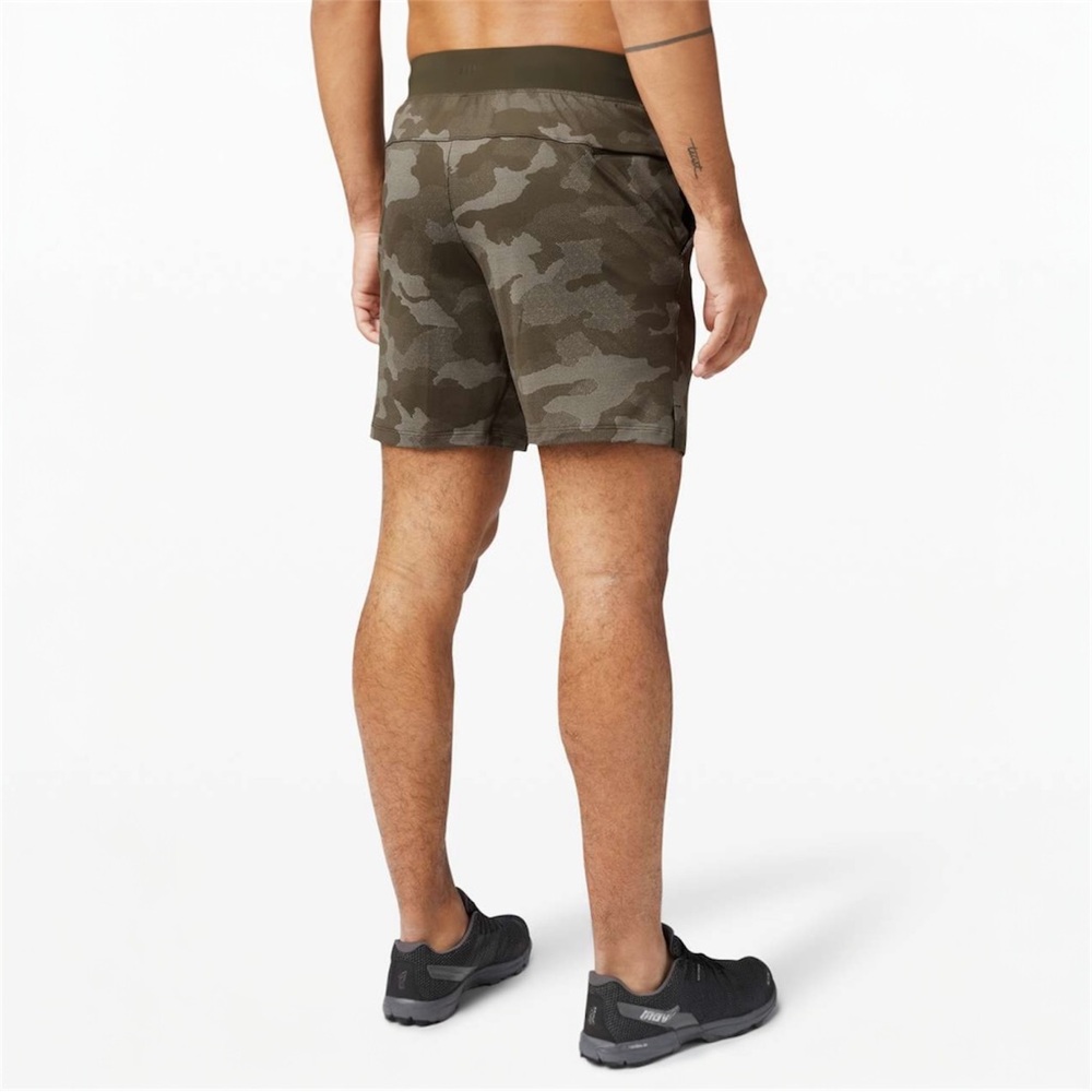 Lululemon T.H.E. Short 7" Mesh *Linerless •Variegated Mesh Camo Max Dark Olive - Picture 3 of 15